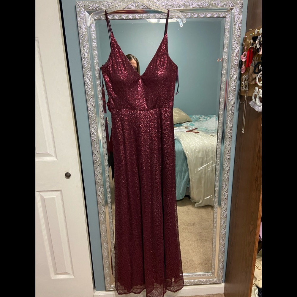 Bordeaux Mori Lee Bridesmaid dress